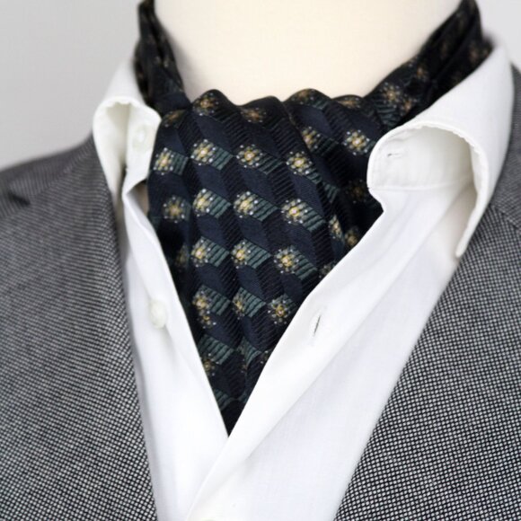 Men’s Silk Ascot Tie Cravat 100%Silk Day Wear Formal Wedding A240 - Picture 1 of 10